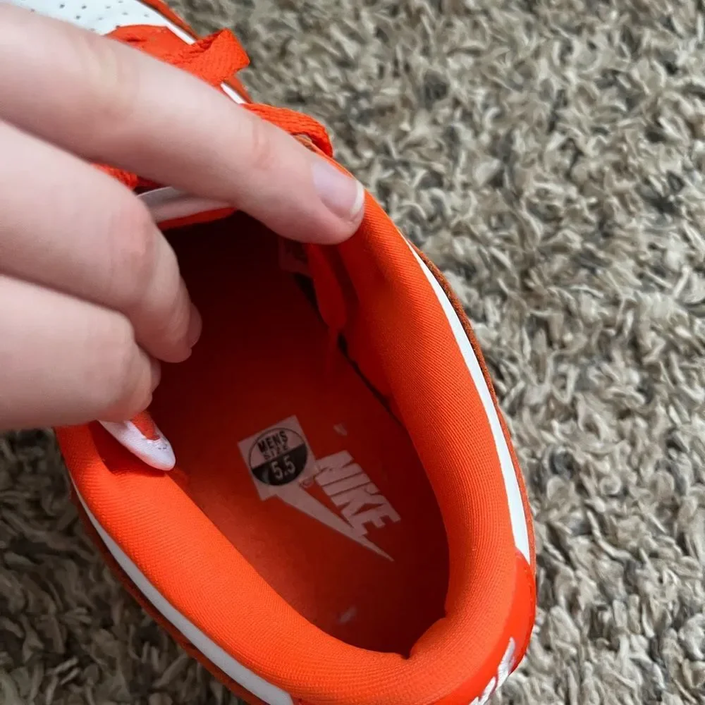 Nike dunks low Syracuse orange size 5.5y or 7w